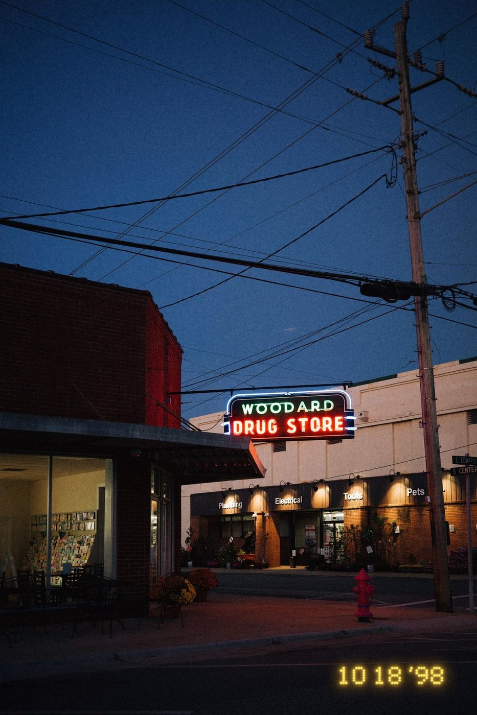 The drug store photo with a glowing dot matrix date stamp reading 10 18 '98